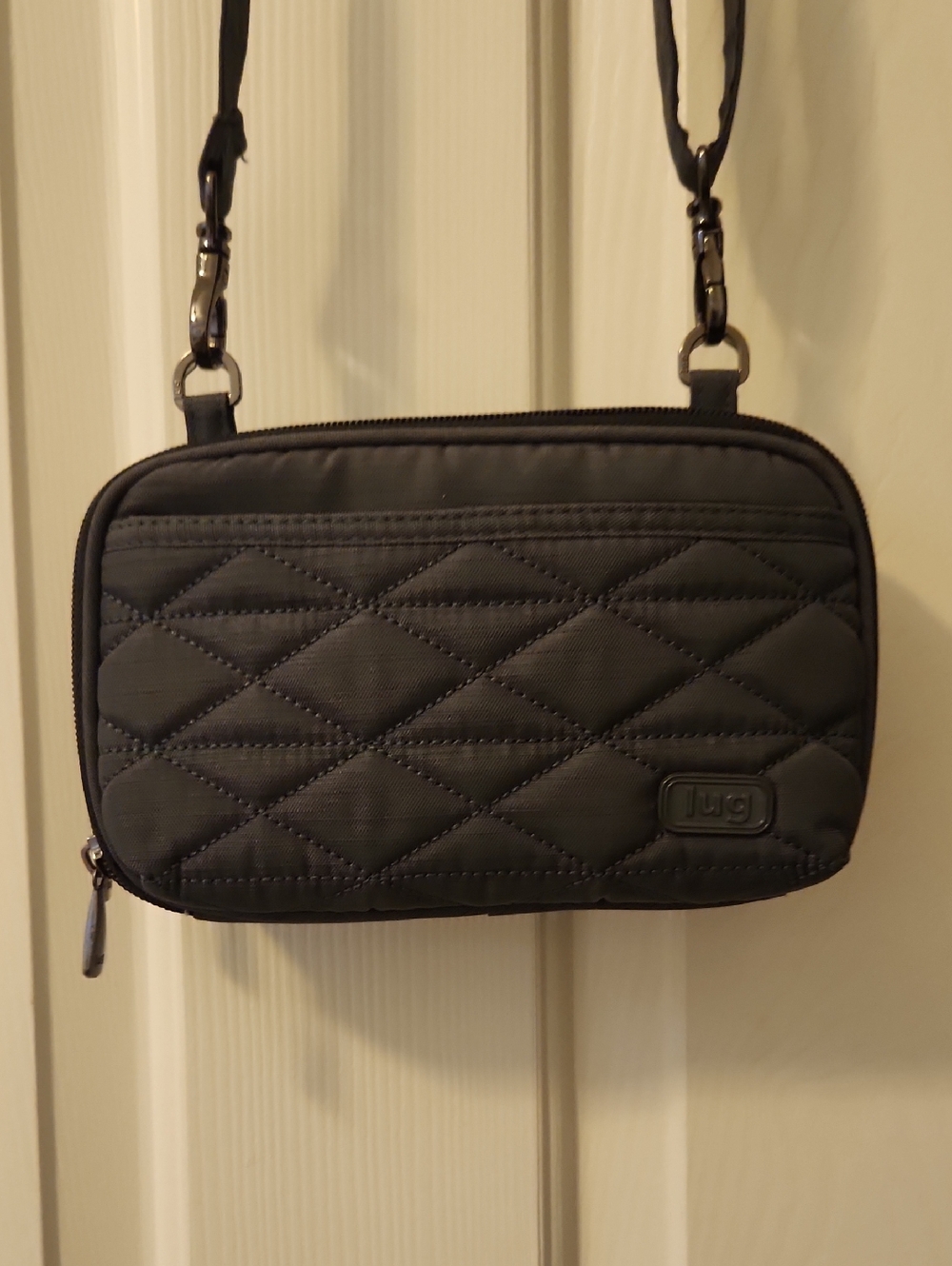 Lug Quilted Crossbody/Fanny Pack Bag in Dark Gray (Roundabout)
